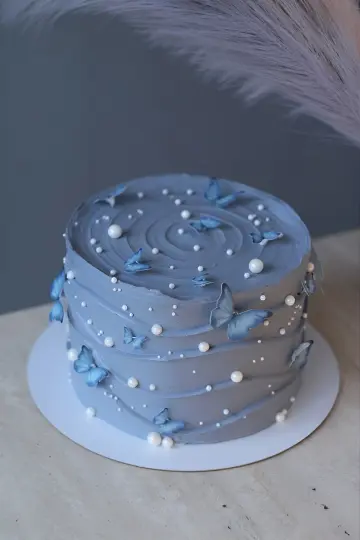 Dreamy blue butterfly cake
