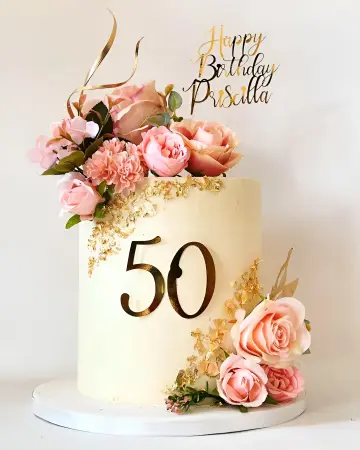 Flowery birthday cake